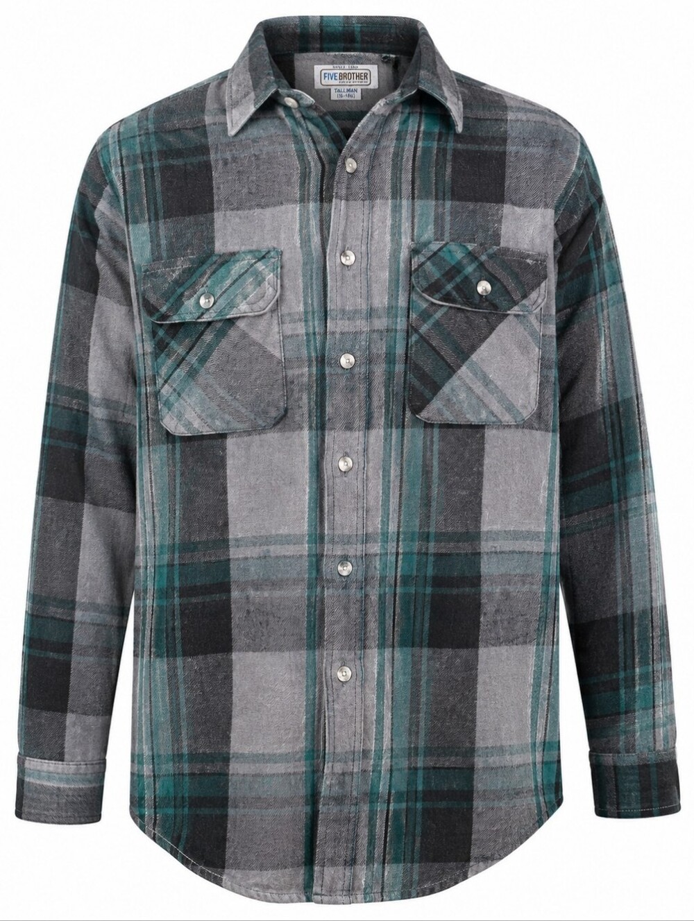 Vintage Five Brother Tallman Plaid Flannel Shirt L Tall Union USA Heritage Indie